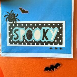 Spooky Halloween Card with Spider and Bats